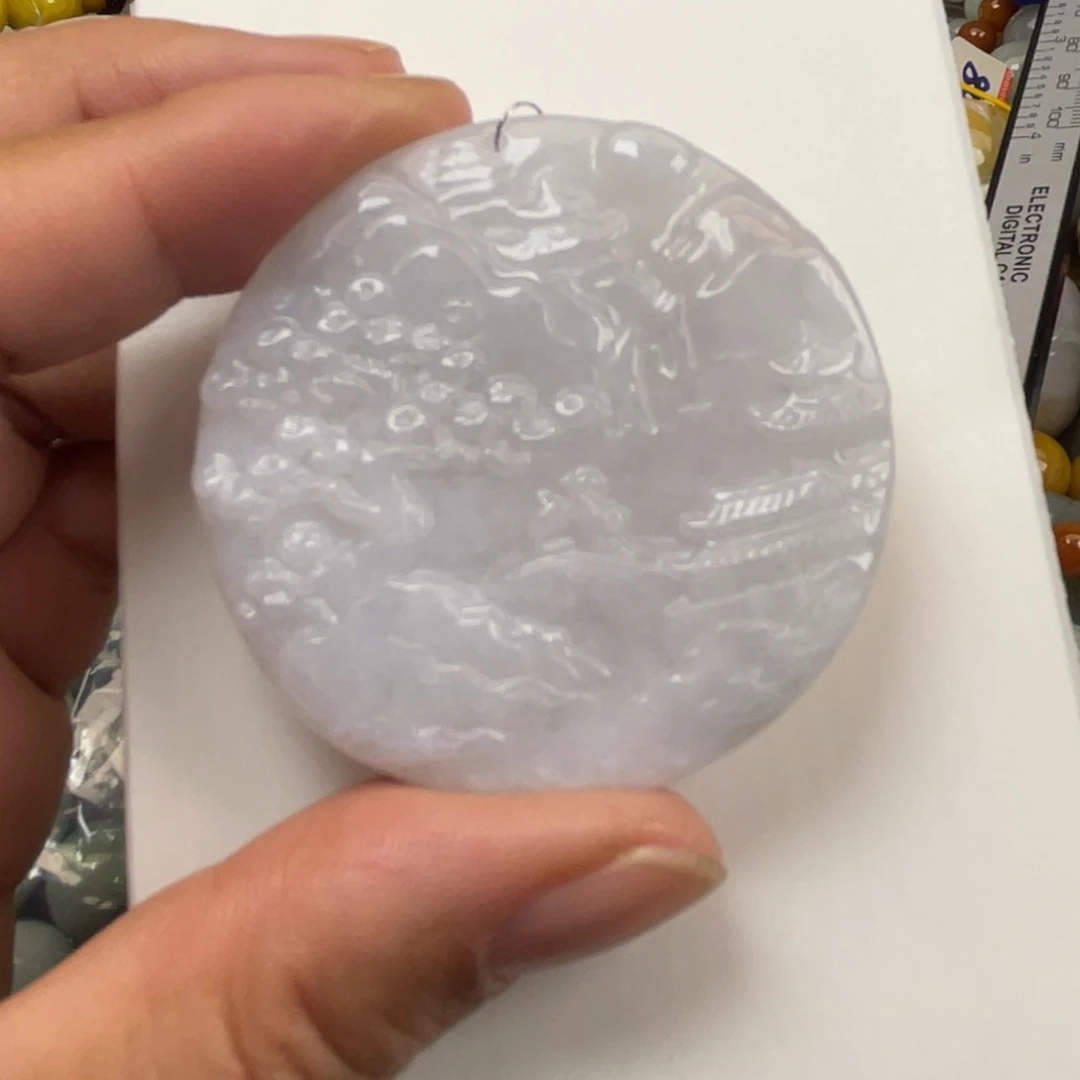 翡翠未镶嵌颈饰翡翠山水牌