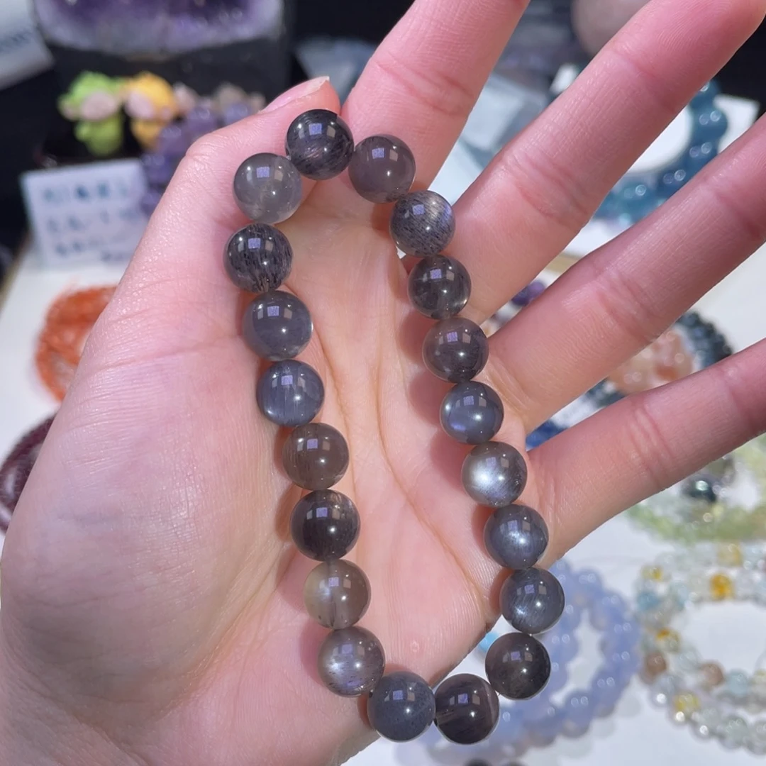 未镶嵌手链水晶强光黑骨干10mm