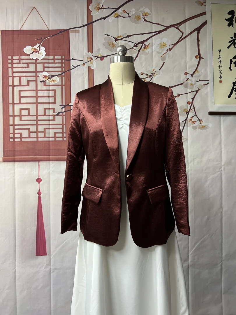 【锦光朱墨】新款V领女士休闲西装外套西服秋季上衣西装