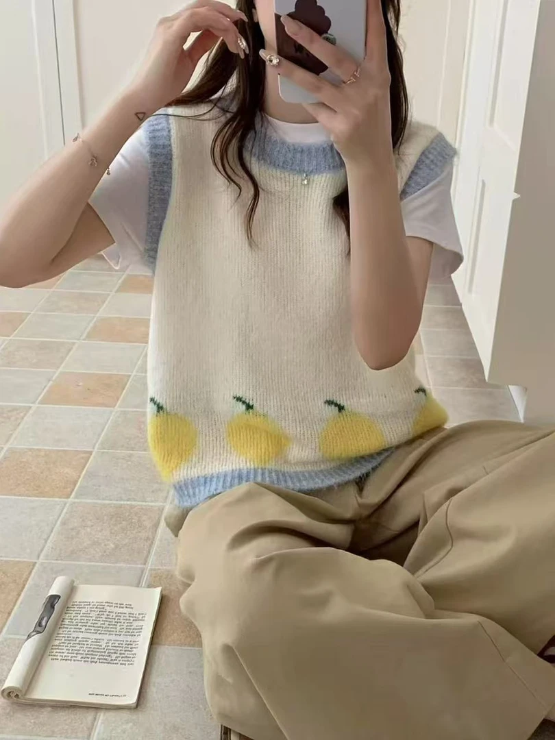 秋季女士叠穿针织马甲女款时髦洋气2025新款春秋宽松背心马夹上衣