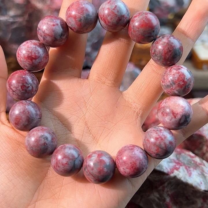 天然辰砂天然朱砂原石手链