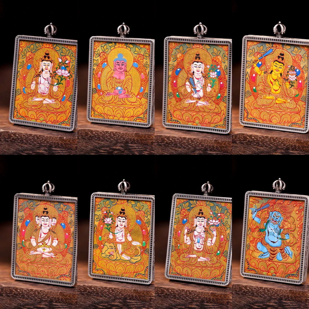 925银银制品 【4点卡卡高定分享】八大守护佛卡卡吊坠结缘蹲首/场