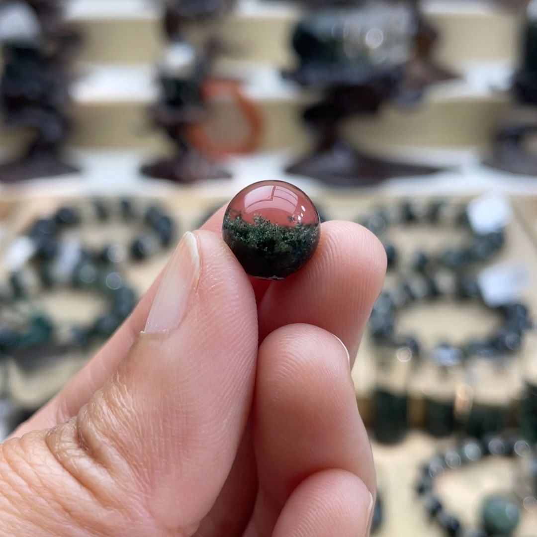 水晶颈饰18K金镶嵌茉***?绿幽灵单珠定制不退换