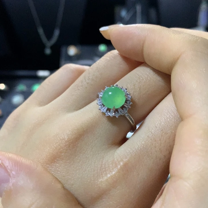 翡翠银S925镶嵌戒指