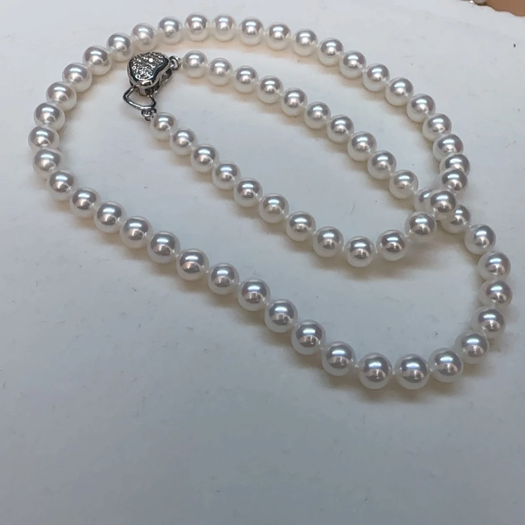 项链淡水珍珠银S925镶嵌