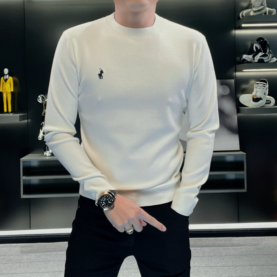 【莱赛尔羊毛】5185男士打底针织衫2025秋冬纯色亲肤半高领长袖毛衣