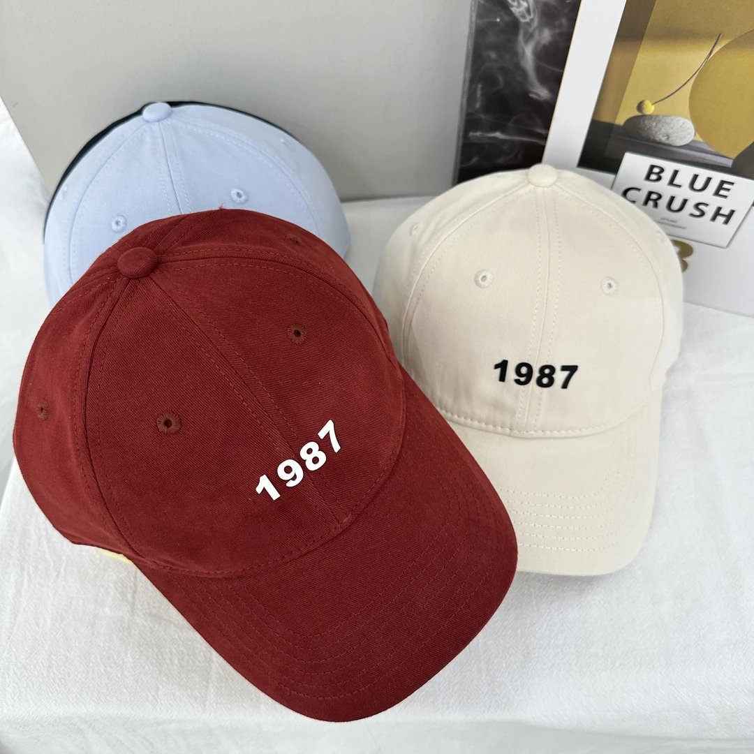 1987高品质时尚潮流棒球帽男女新款软顶百搭大头围显脸帽子潮酷