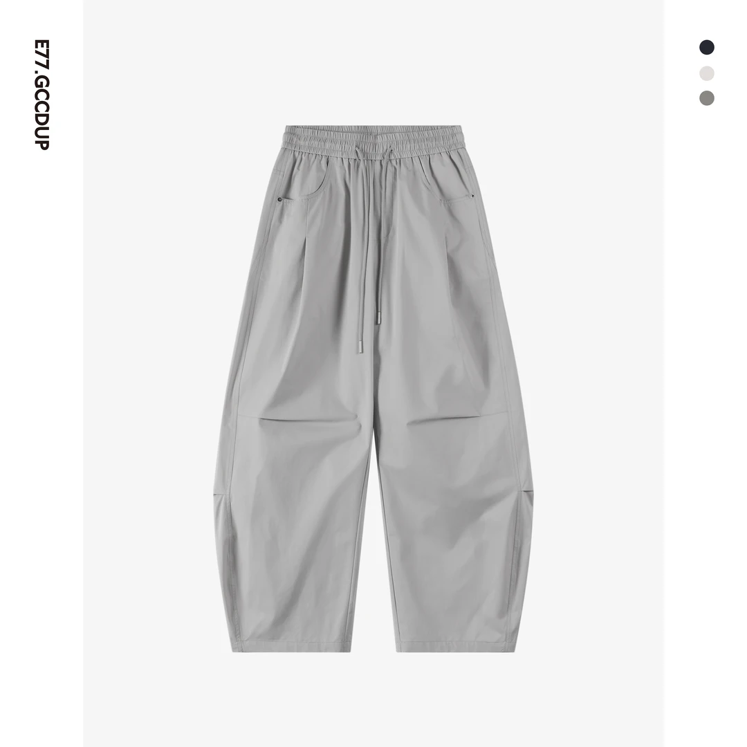 GCCDUPE77户外阔腿休闲裤男女同款简约设计感时尚长裤1354