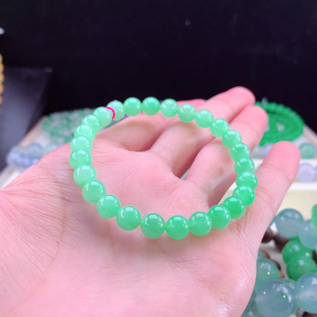 翡翠手链未镶嵌卡7mm