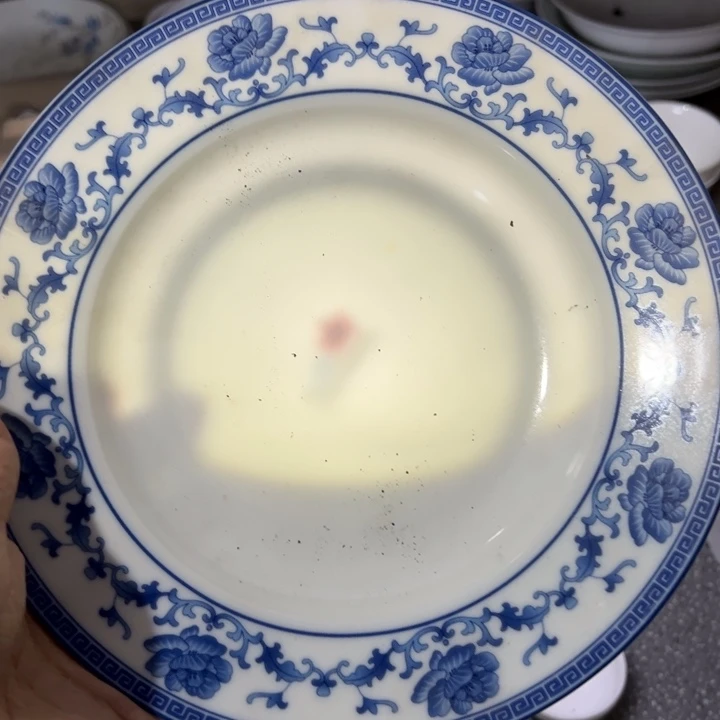 八寸老标青芙蓉深盘
