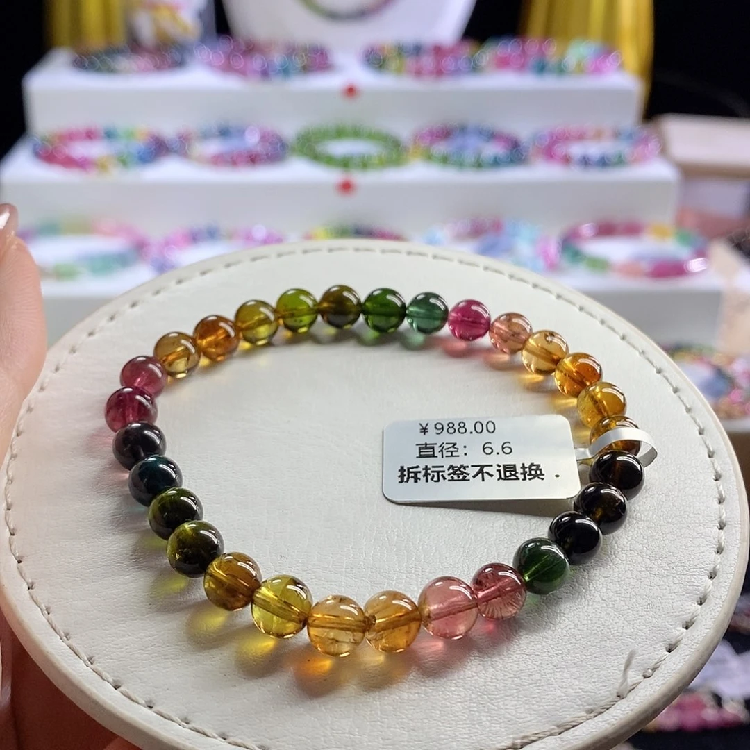 未镶嵌手链碧玺浓艳