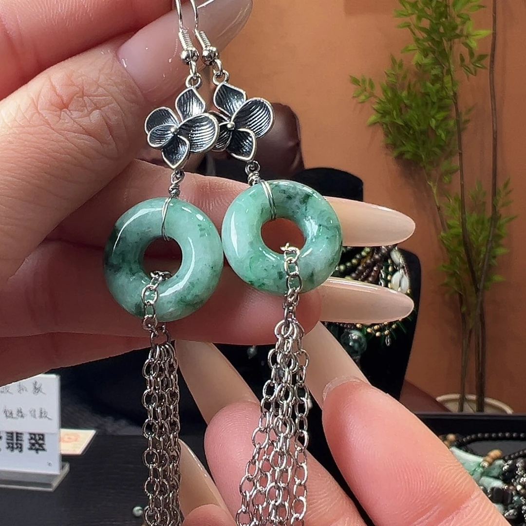 翡翠未镶嵌耳饰耳环