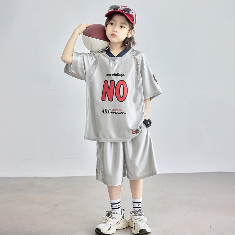 【2025夏款上新】男童夏季套装儿童运动短袖两件套男孩潮酷休闲夏装