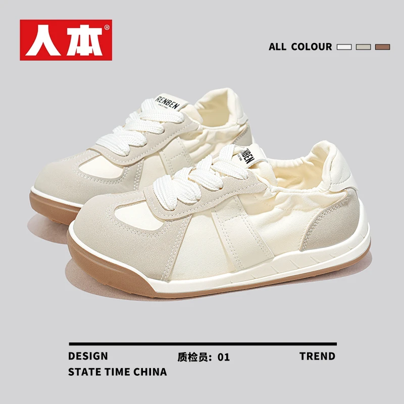 人本品牌女鞋春秋新爆款百搭透气时尚潮流休闲女款运动增高阿甘鞋