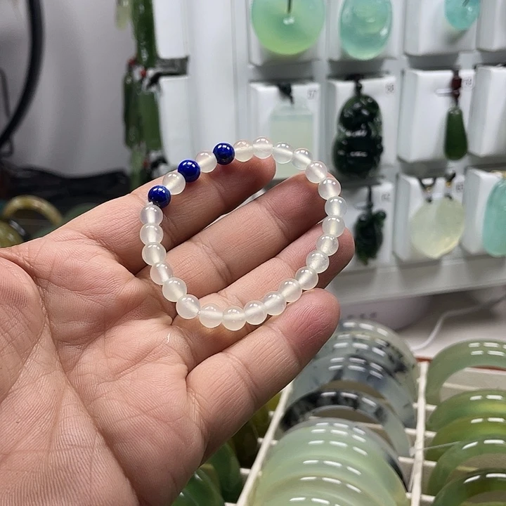 蛇纹石玉合金手链