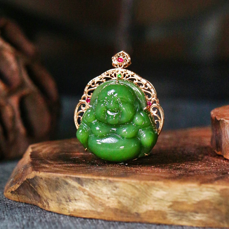 和田玉吊坠精美佛公【8137AM】