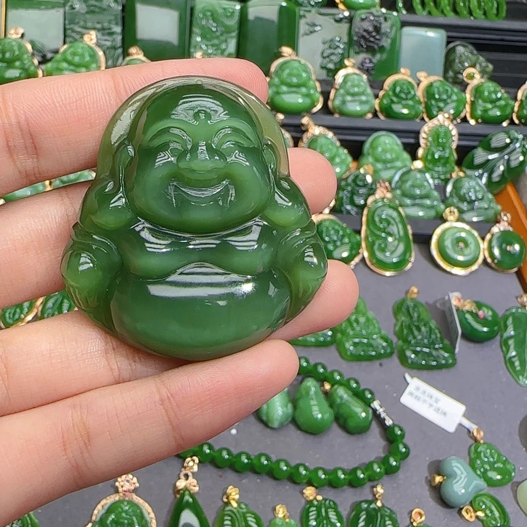 和田玉（碧玉）未镶嵌颈饰特价冰猫48m，介意勿拍！