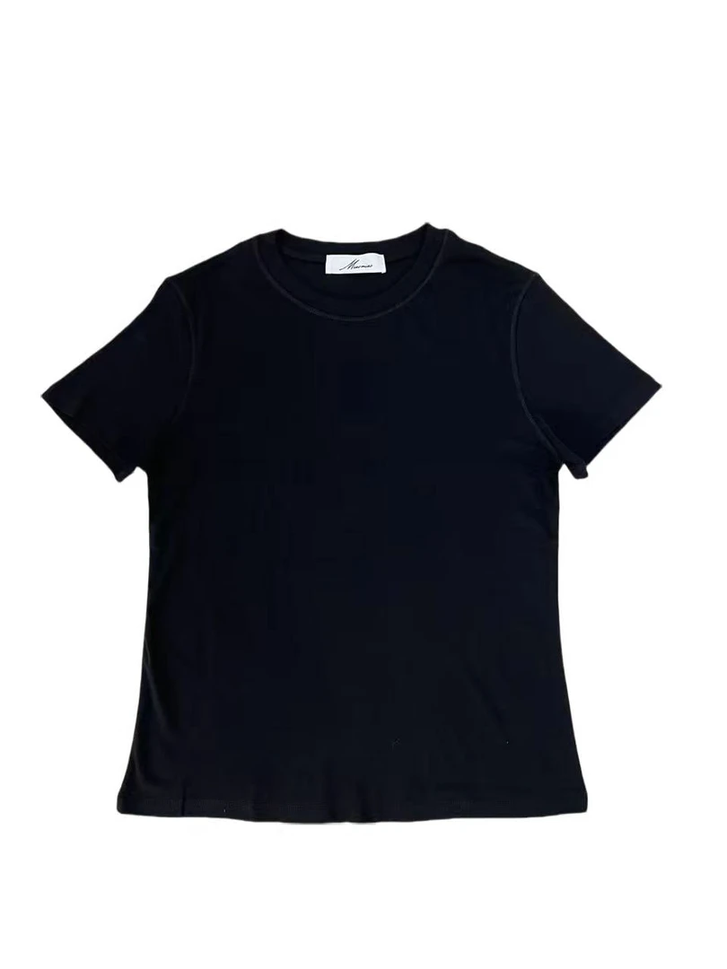 女装；413821纯色休闲短袖