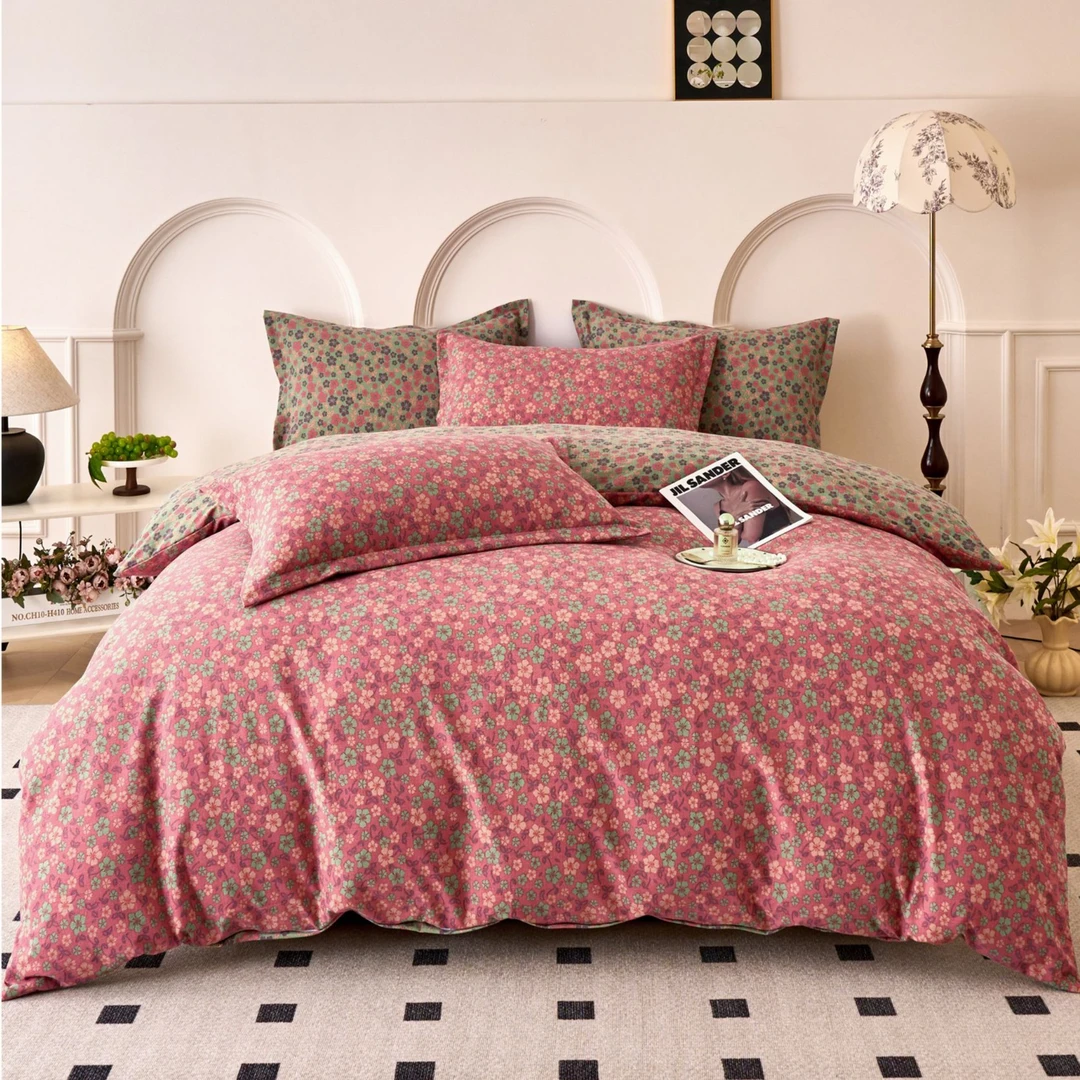 ZL加厚印花双层纱四件套卡通单人双人女孩柔软四季通用