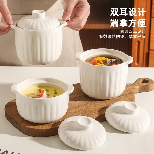 陶瓷炖盅蒸蛋盅家用双耳炖汤盅隔水带盖子燕窝专用汤盅炖碗蒸蛋羹