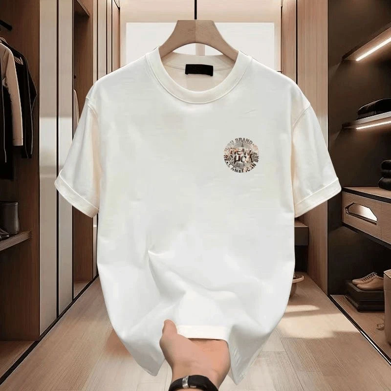 汇纳迪夏季纯棉印花圆领百搭宽松男士潮流ins