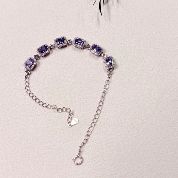 【六六中古】孤品s925坦桑石手链as2554手链18以内