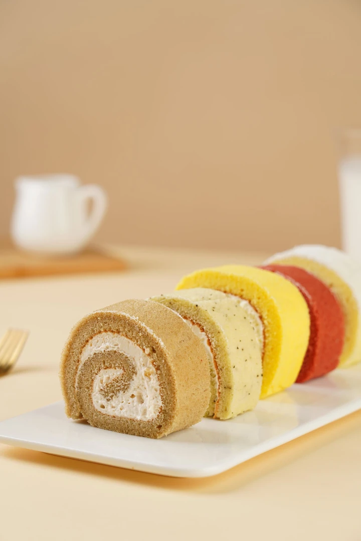 美美的下午茶 云朵瑞士卷戚风蛋糕手工制作无反式脂肪酸早餐休闲