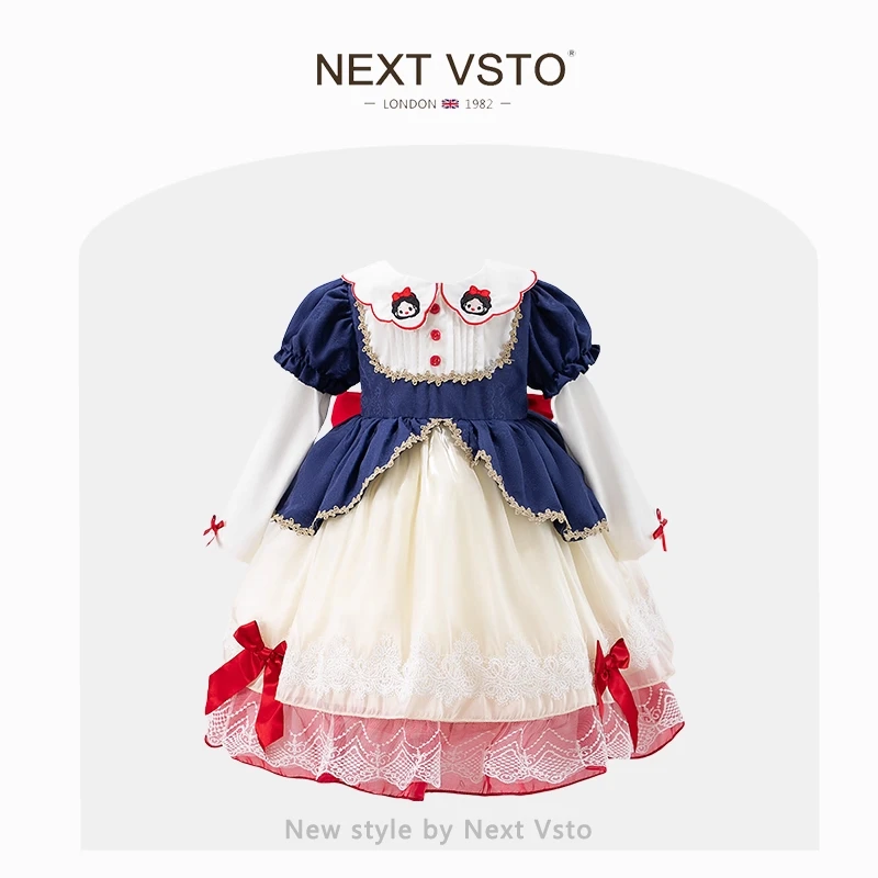英国NEXT VSTO女童白雪公主裙春秋洋气儿童洛丽塔蓬蓬礼服公主裙