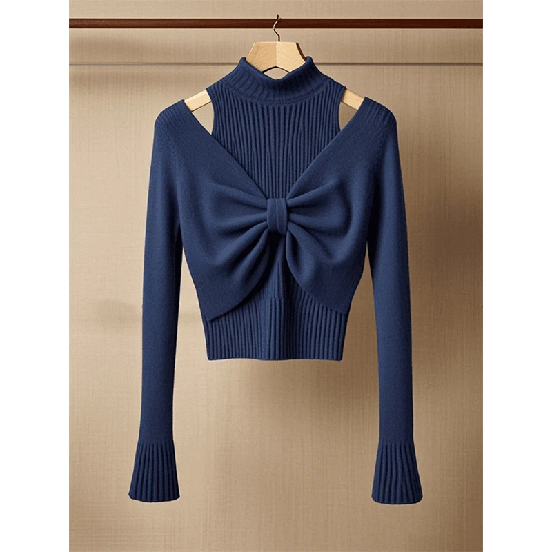 今年流行漂亮法式轻奢长袖针织衫女秋季新款小众减龄显瘦毛衣上衣