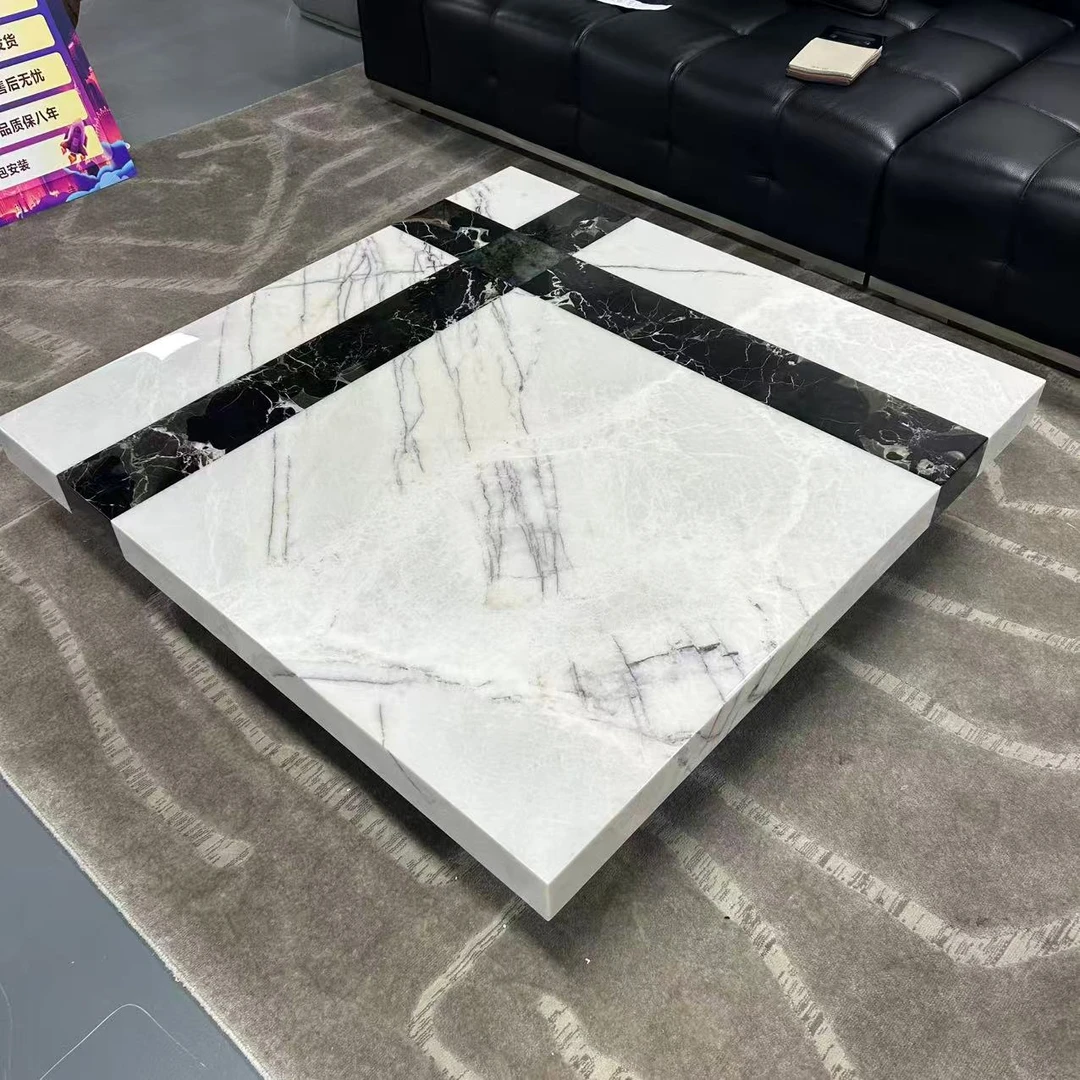 【Galn+】意式简约轻奢风大理石防锈茶几极简时尚方几创意
