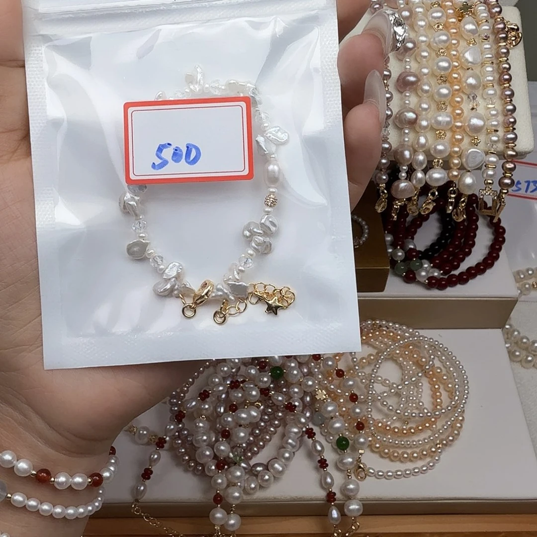 涞***静淡水珍珠手绳钛钢