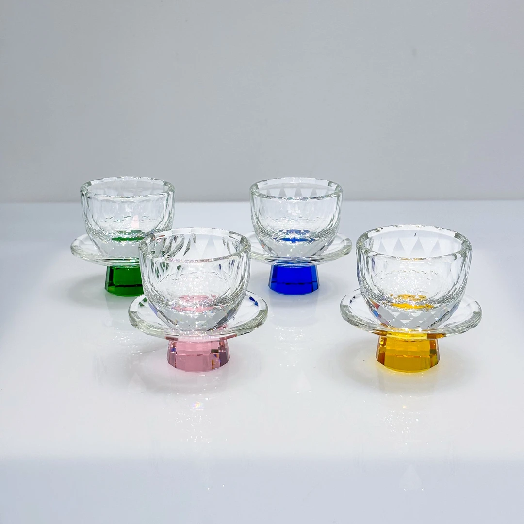 巴比特美学【陀螺杯】现代新中式简约高奢手工水晶琉璃茶杯摆件水杯