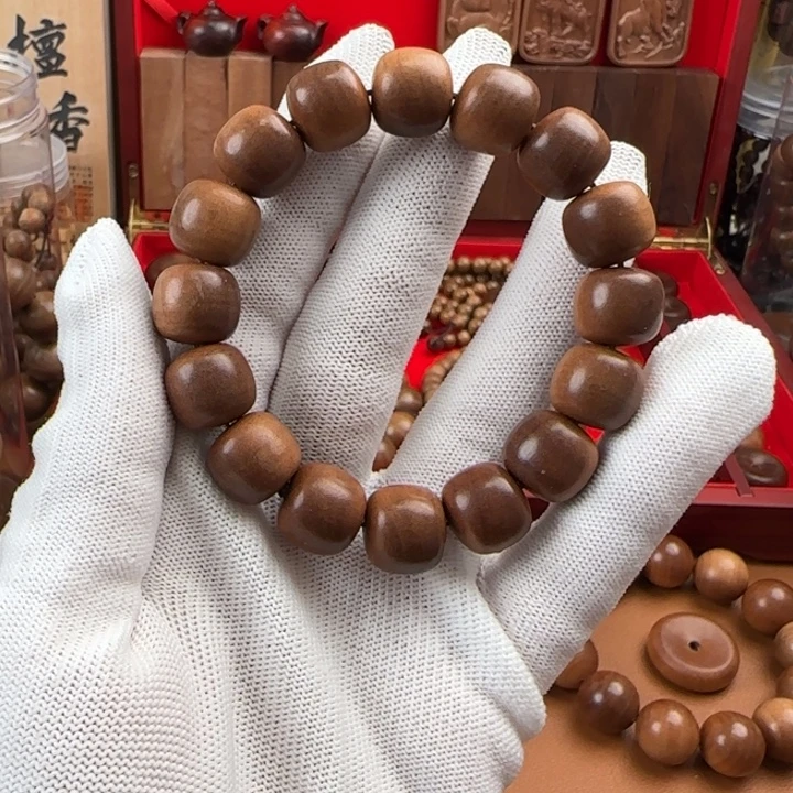 檀香木1314老型 桶珠 微瑕 奶香