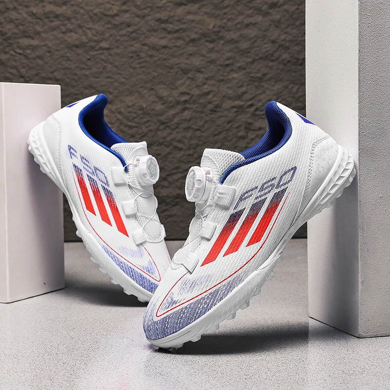 专业儿童足球鞋tf碎钉F50免系带旋转扣男童中小学生训练女孩比赛