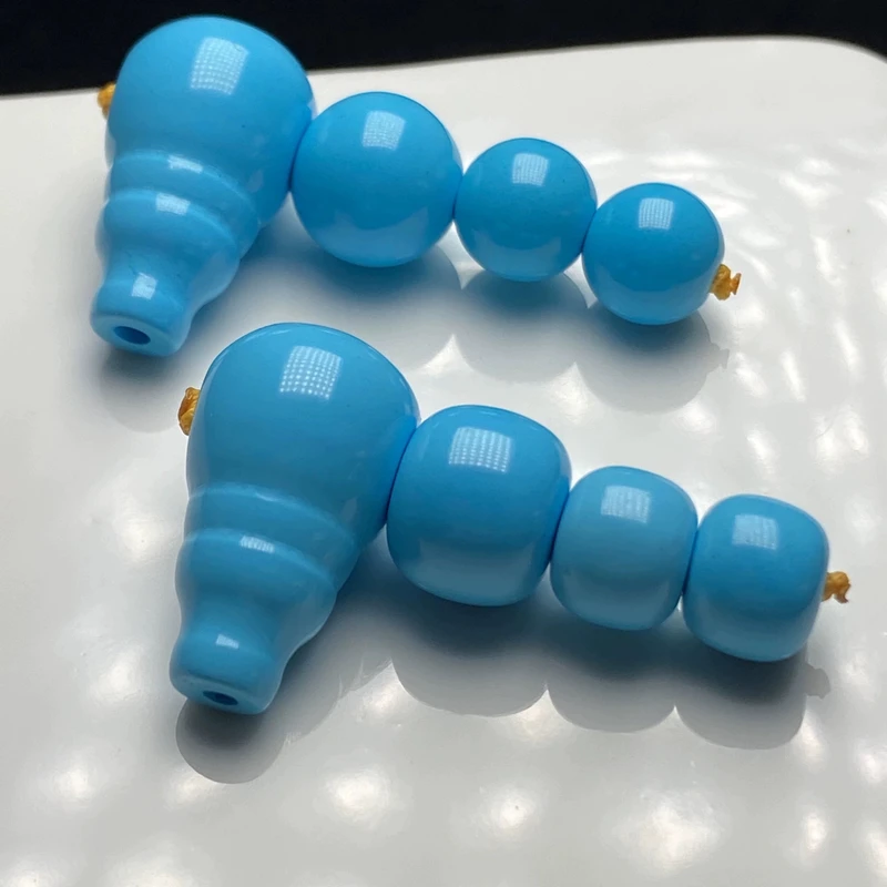 精品瓷高蓝色圆珠老型三通套装散珠菩提珠串配饰经典百搭diy配件