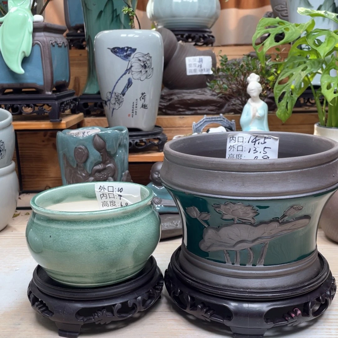 紫砂花盆陶瓷艺术花盆陶瓷