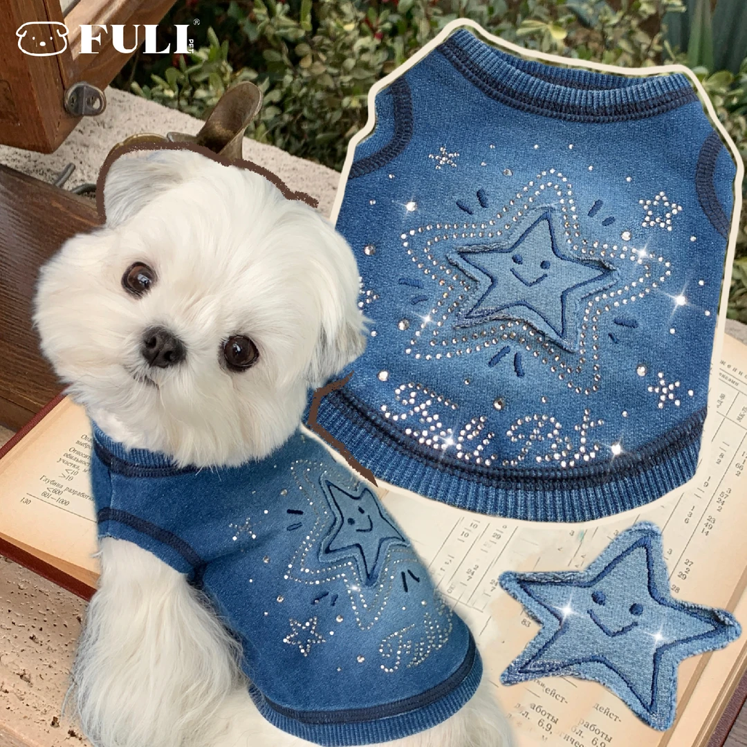 FULIPET繁星丹宁系列宠物服装西施犬马尔济斯比熊雪纳瑞