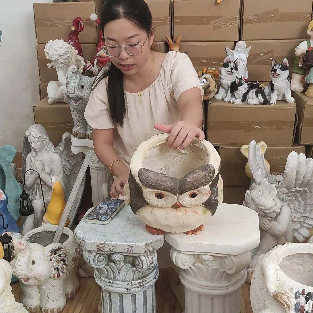 合成树脂氧化镁猫头鹰花盆