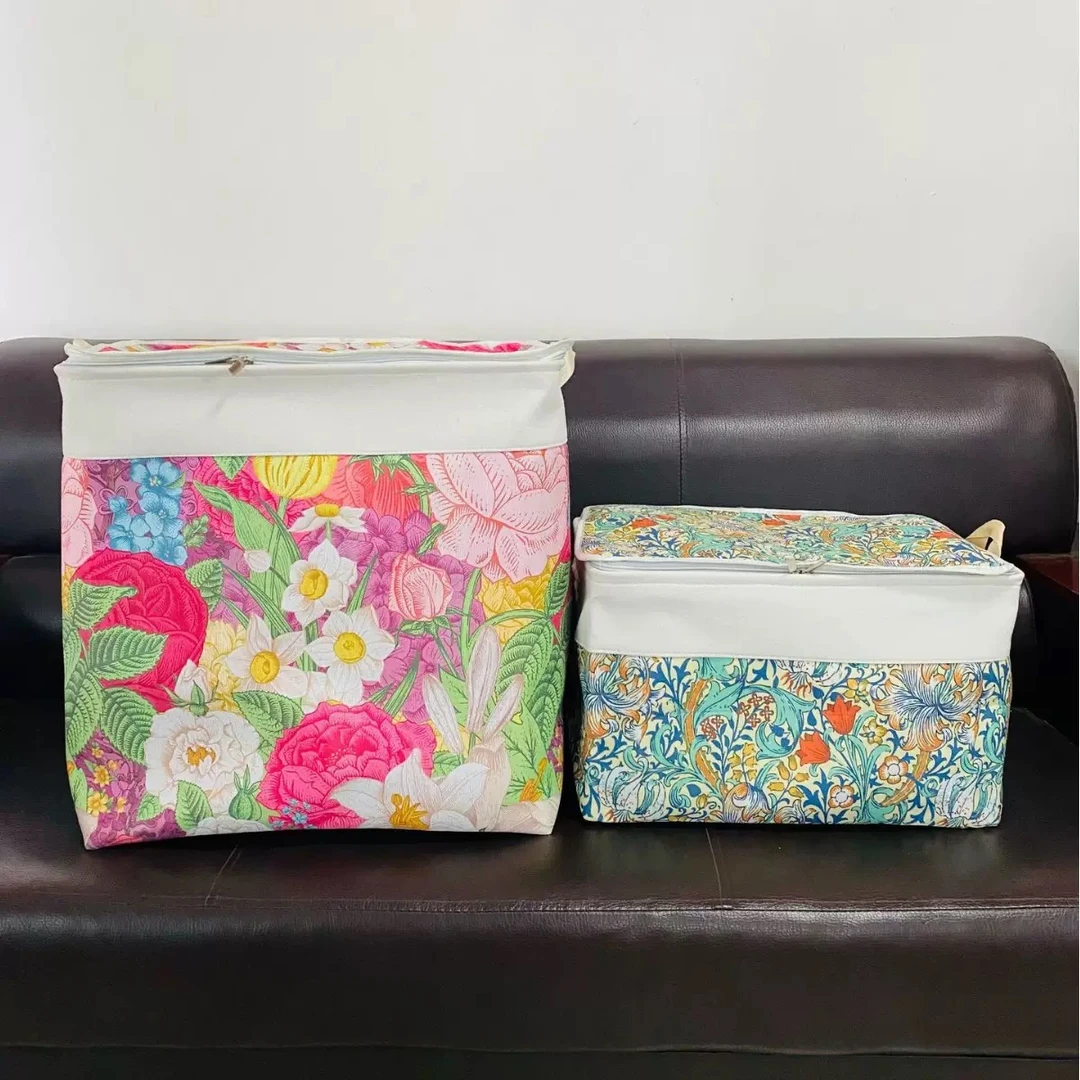 大容量牡丹手提拉链包