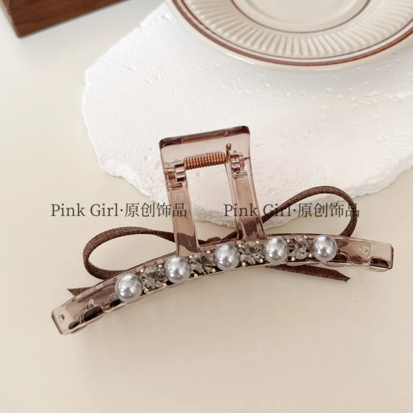 Pink Girl  F955新款气质简约抓夹13cm不对称后脑勺盘发夹鲨鱼夹