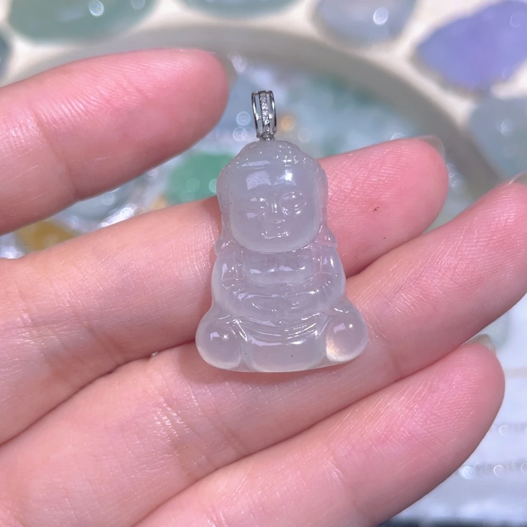 颈饰18K金镶嵌翡翠翡翠