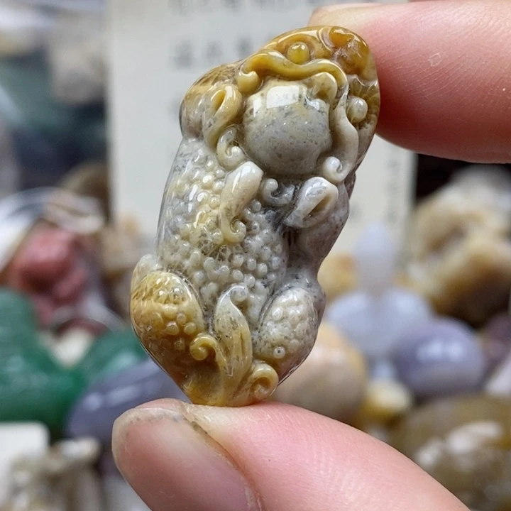 硅化珊瑚（珊瑚玉）未镶嵌颈饰小吊坠