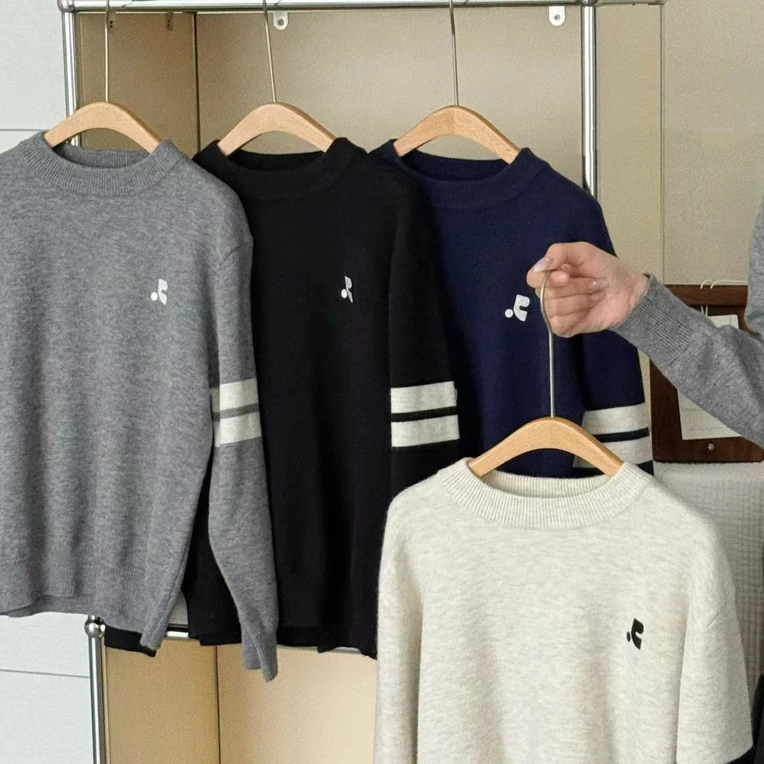 2025冬季新款休闲衫秋季圆领针织衫毛衣套头针织冬季时尚韩版2838