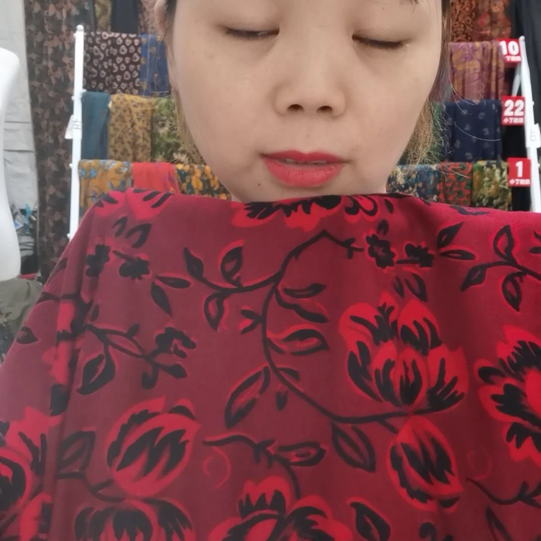 混纺暗红色木棉花2米