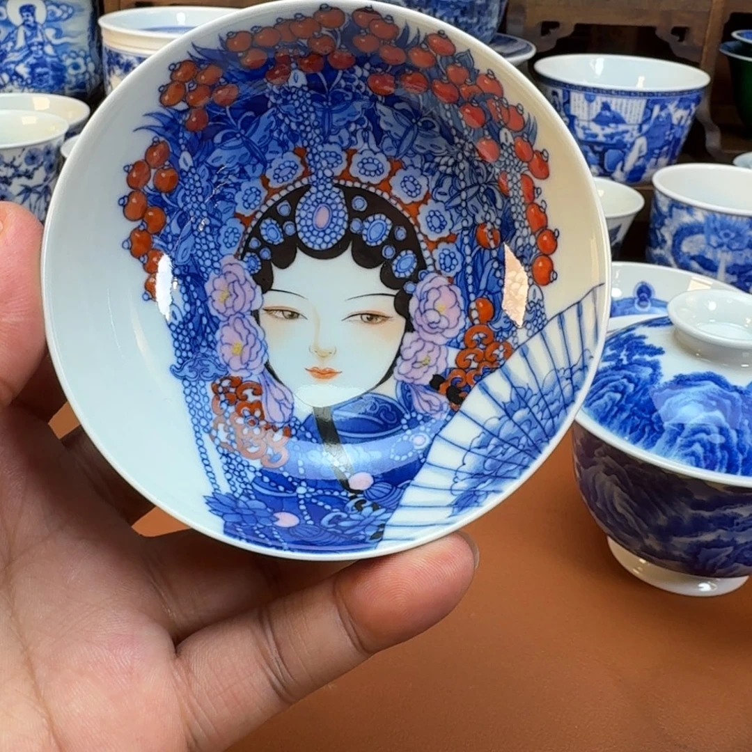 秋***澹陶杯子景德镇全手工手绘陶瓷