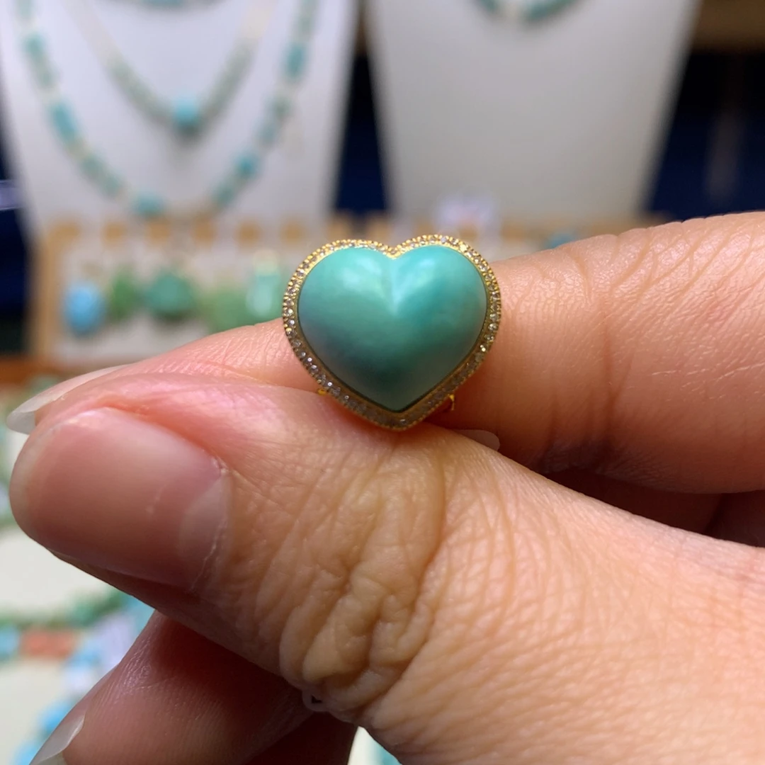 绿松石18K金镶嵌配饰