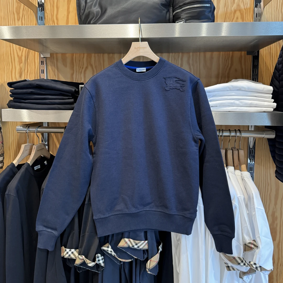 未使用 BURBERRY/博柏利 男装专柜款战马加绒 圆领卫衣 80945981