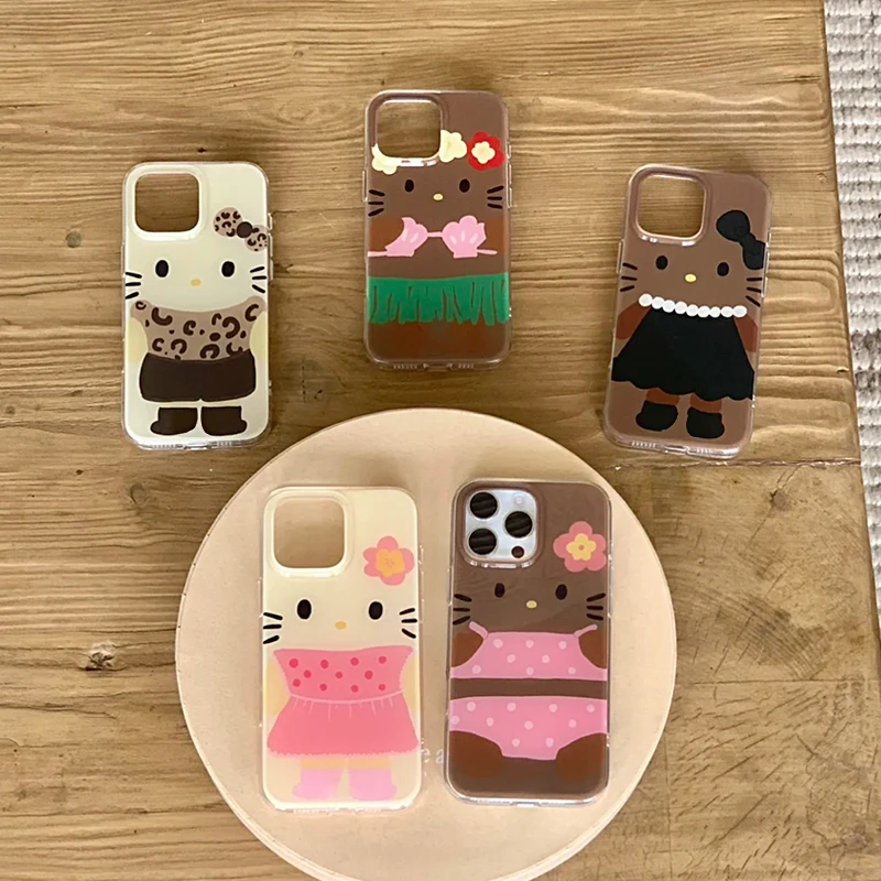 夏威夷度假kitty猫适用苹果16手机壳iPhone13女15华为vivoppo小米