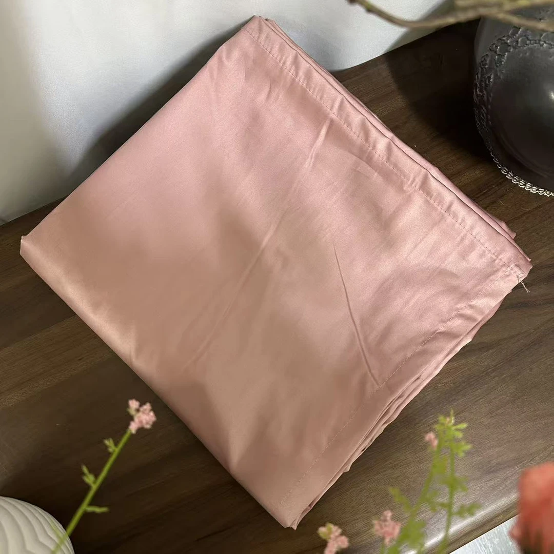 杏粉-超柔软亮面布块床单2.3*2.5米