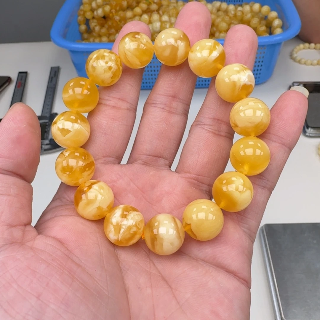 琥珀未镶嵌手链蜜蜡手串